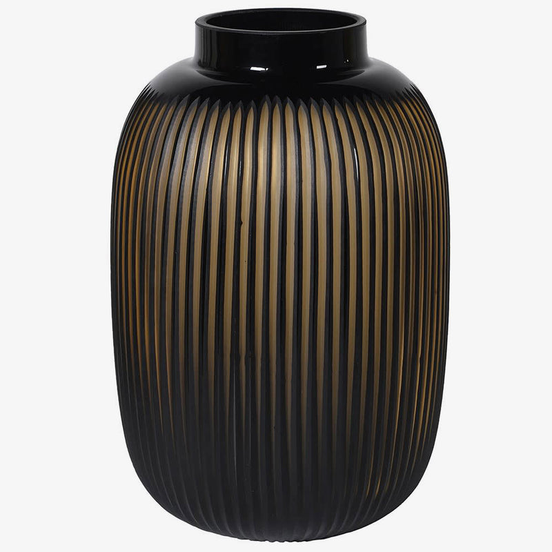 Amber Elise ribbed glass vase