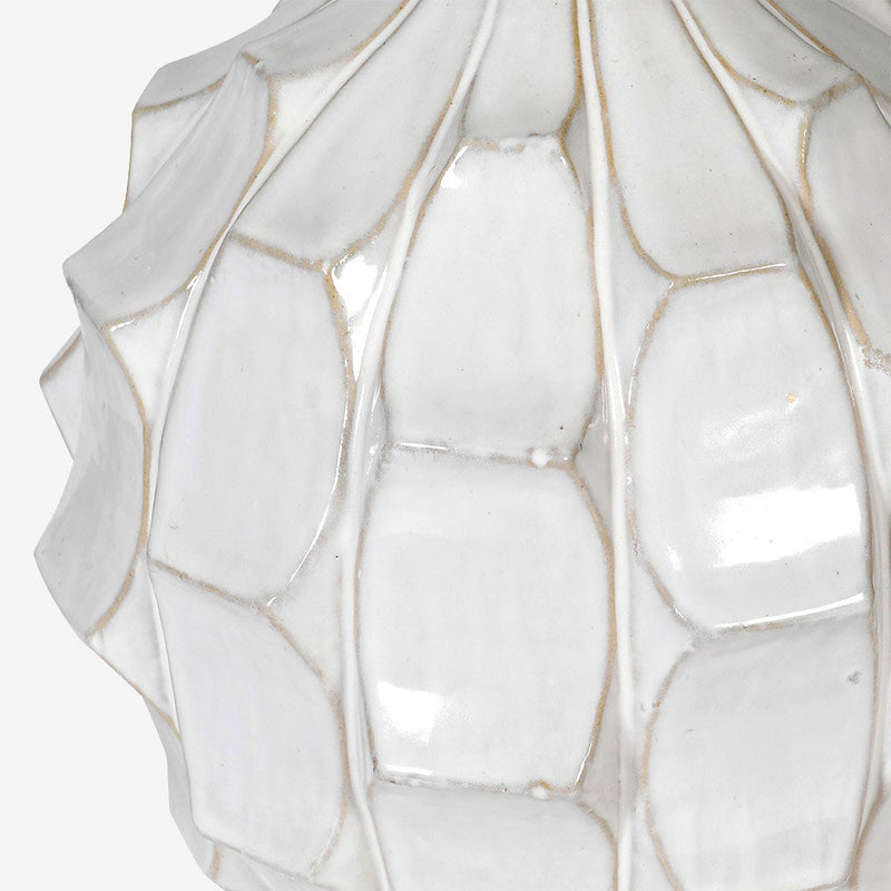 Sculpted Pure White Ceramic Table Lamp Aurora