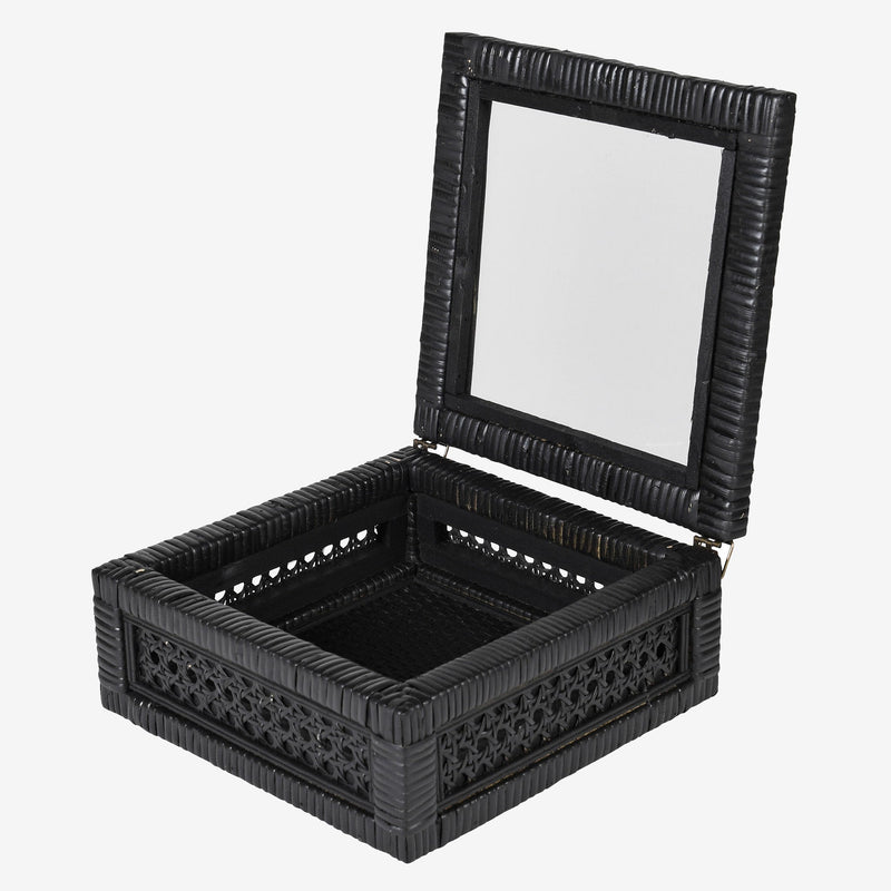 Charcoal Wicker Decorative Box