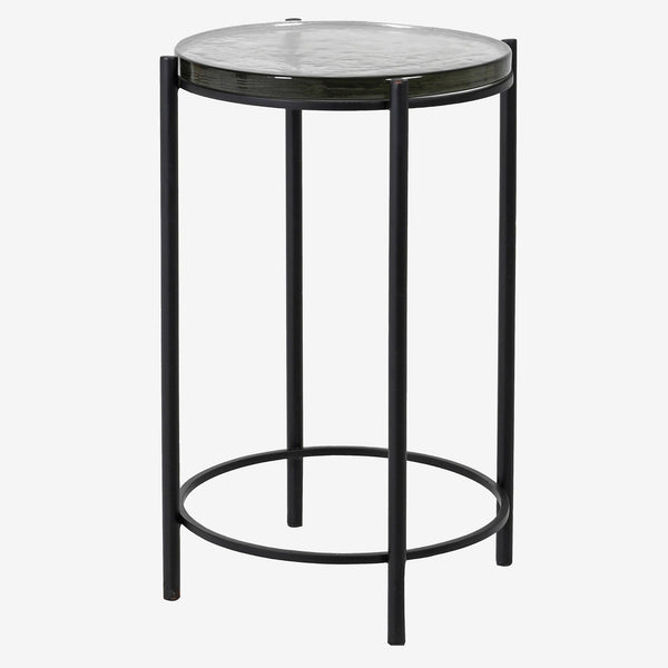 Glass & Iron Frame Petite Etna Side Table