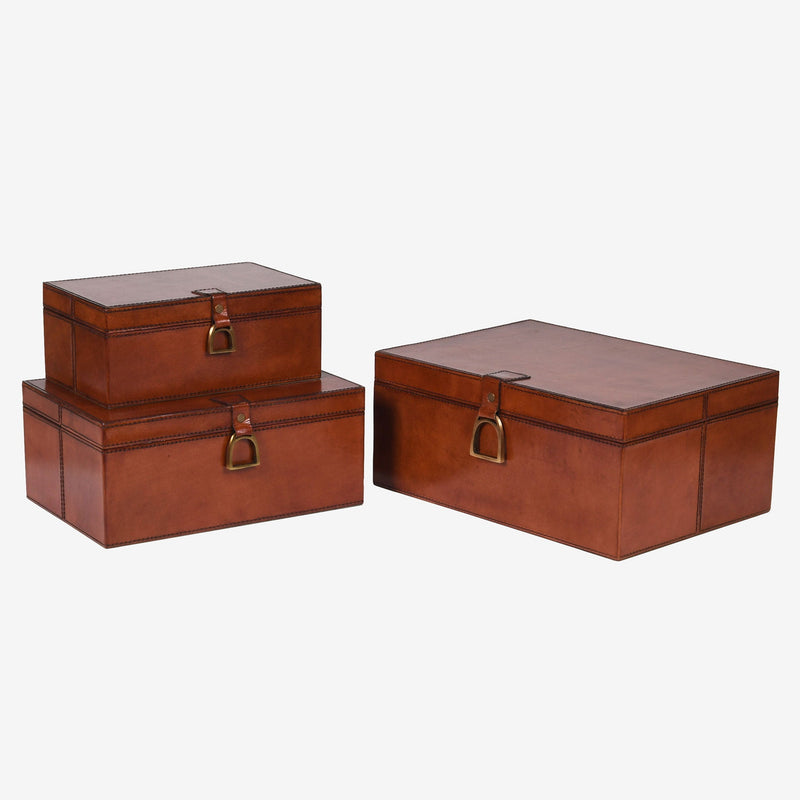 Safari Tan Leather Storage Box