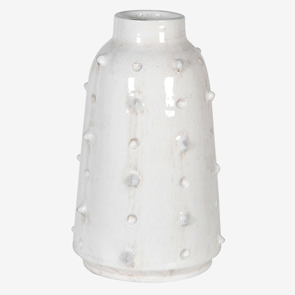 White Ceramic & Ivory Glaze Vase